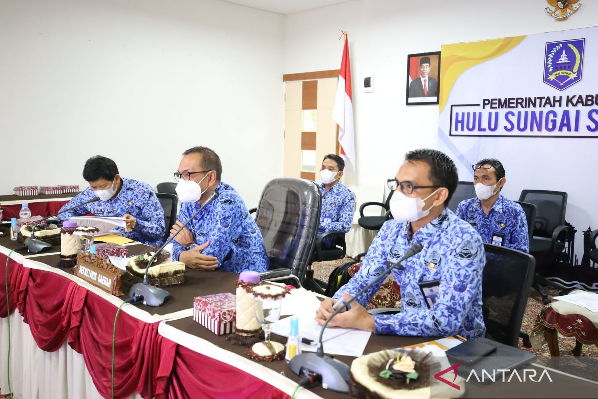 Sekda HSS ikuti rapat akselesari dan monev pembentukan perda PBG