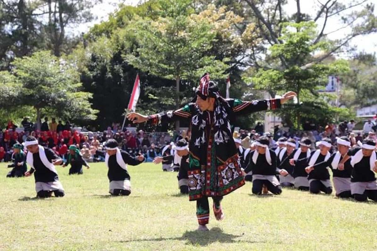 Pelajar persembahkan tari guel massal untuk kado HUT Takengon