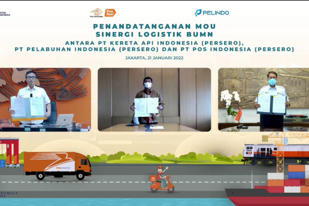 KAI, Pelindo, dan Pos Indonesia kerja sama integrasi layanan logistik