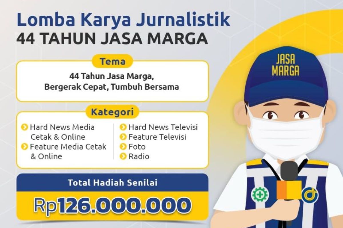 Sambut HUT Ke-44, Jasa Marga kembali gelar lomba karya jurnalistik