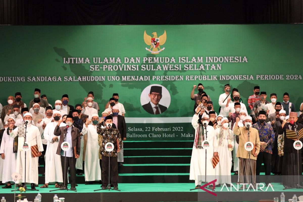 Ijtima Ulama dan Pemuda Islam Sulsel deklarasikan Sandiaga jadi Capres