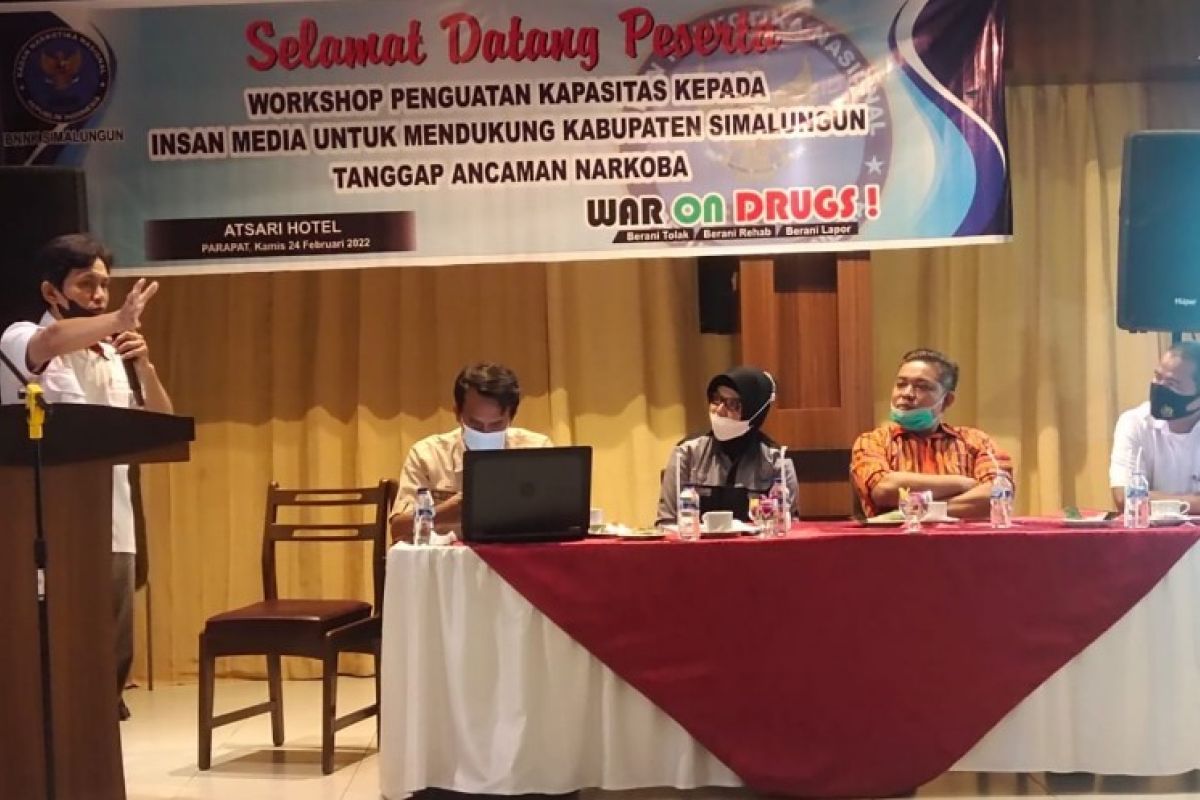 BNN Simalungun workshop penguatan Kotan kepada wartawan