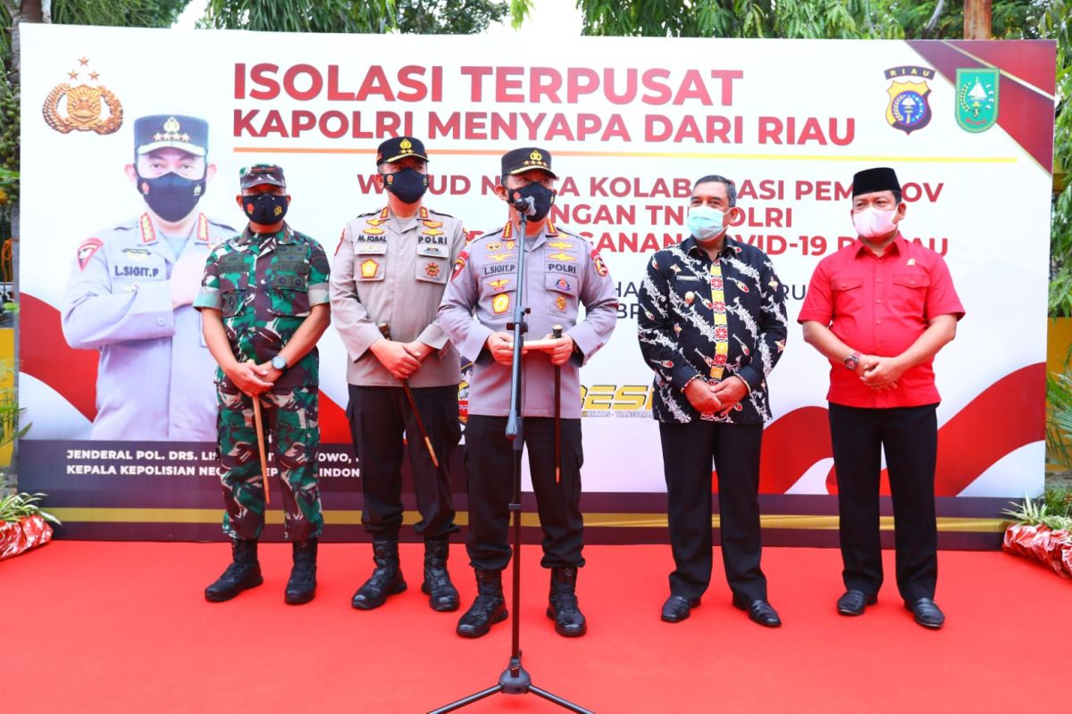 Tinjau lokasi isolasi terpusat di Riau, ini saran Kapolri