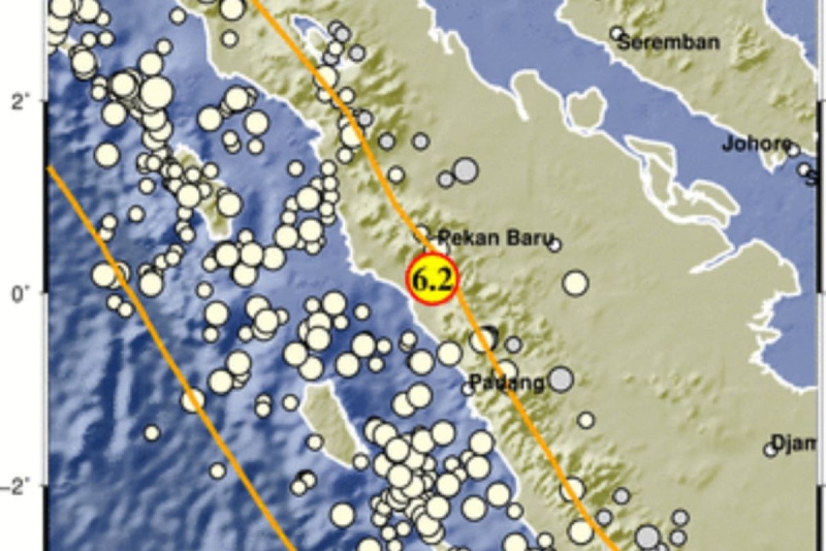 Gempa magnitudo 6,2 guncang wilayah di Sumatera Barat