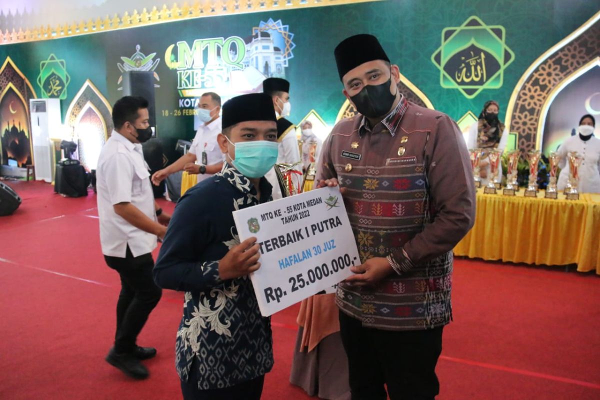 Wali Kota Medan harapkan para juara MTQ Ke-55 manfaatkan kemudahan