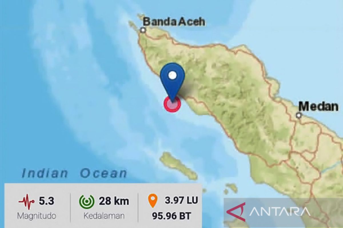 Gempa 5,9 magnitudo guncang Aceh Jaya, warga sempat panik