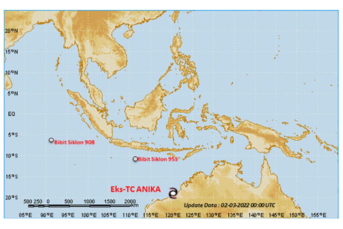 Bibit Siklon Tropis 95S tumbuh, pengaruhi hujan lebat di Banten-Jateng