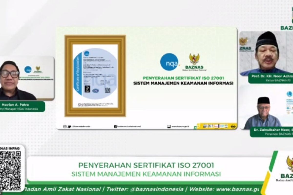 Baznas pertahankan sertifikat ISO sistem manajemen keamanan informasi