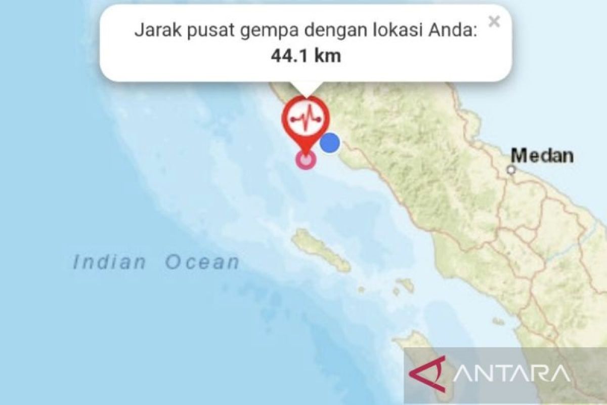 Gempa magnitudo 5,2 guncang Meulaboh Aceh Barat, warga panik