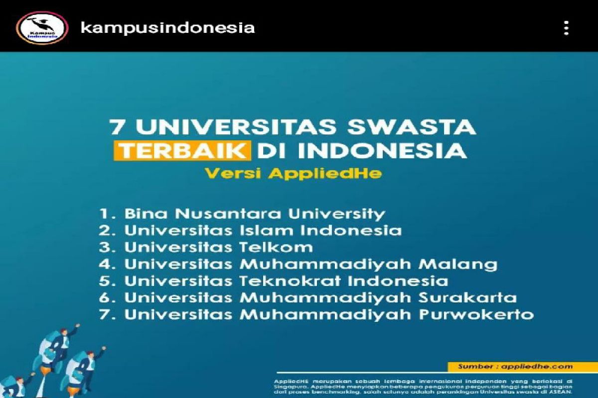 Ini dia 7 kampus swasta terbaik di Indonesia versi AppliedHE