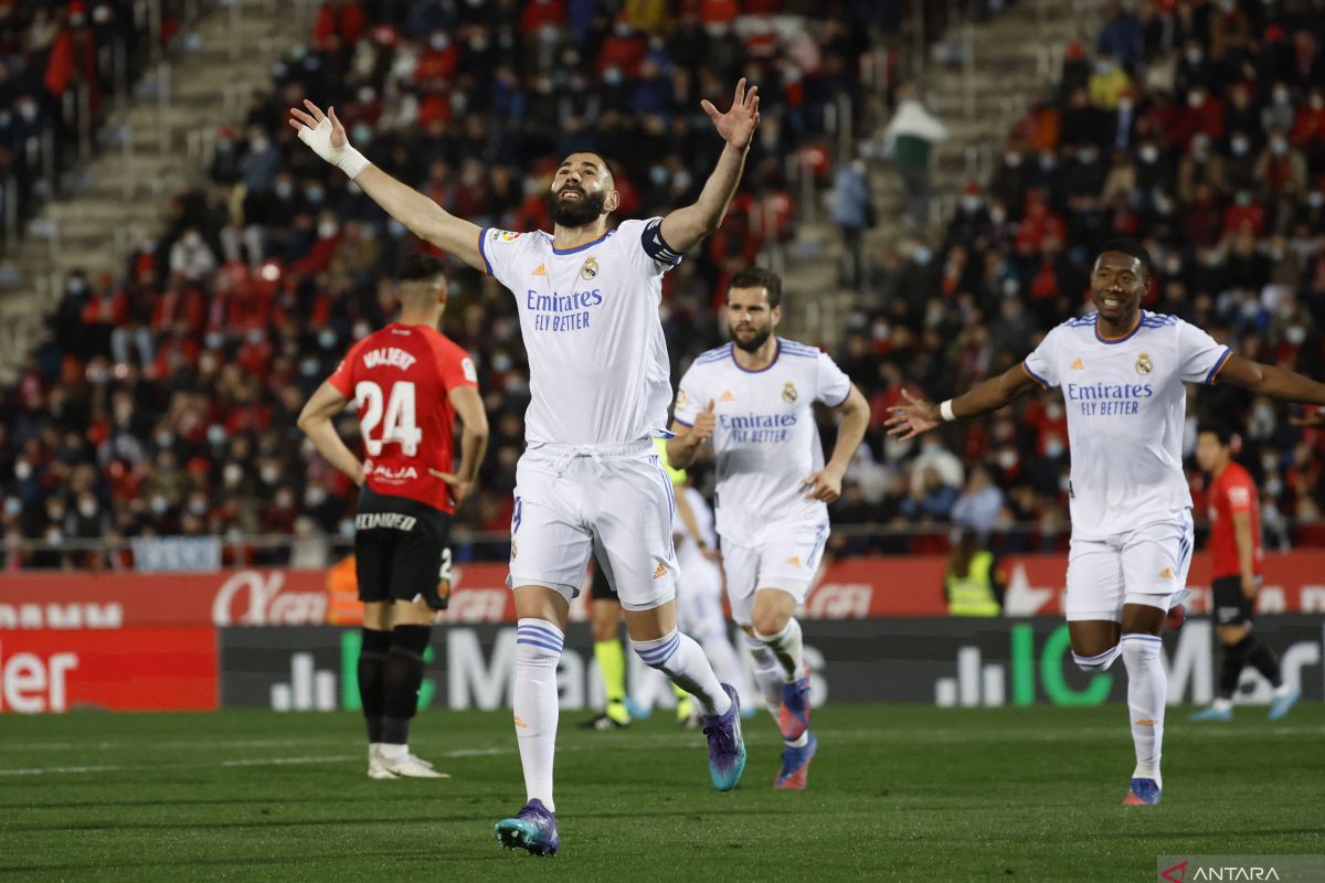 Benzema cetak brace, Real Madrid  tekuk Mallorca tiga gol tanpa balas