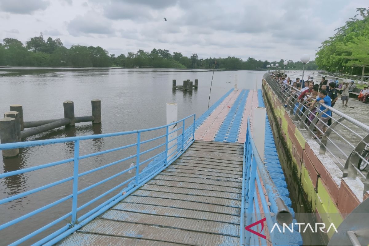 Seorang nenek tercebur bersama sepedanya di Sungai Siak, hingga kini belum ditemukan