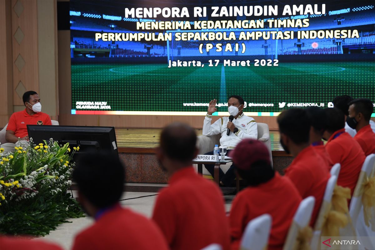 PSAI sebut Menpora komitmen bantu timnas sepak bola amputasi