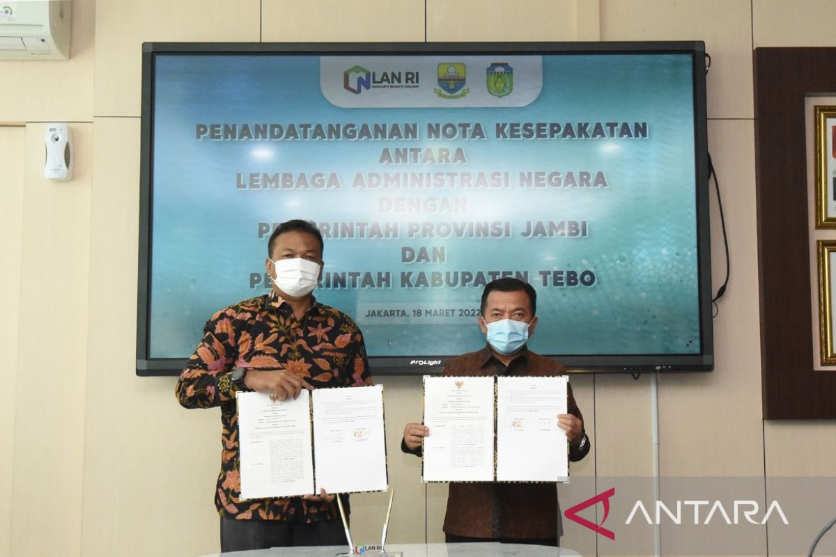 Bangun Pengembangan Kapasitas ASN, LAN Teken MoU dengan Provinsi Jambi dan Kabupaten Tebo