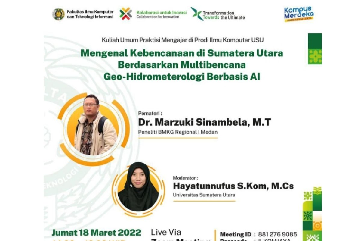 USU gandeng BMKG dalam mengenal kebencanaan Geo Hidrometeorologi di Sumut