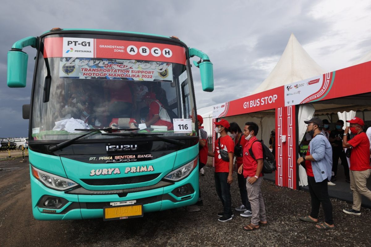 Layanan shuttle bus untuk penonton MotoGP Mandalika sukses