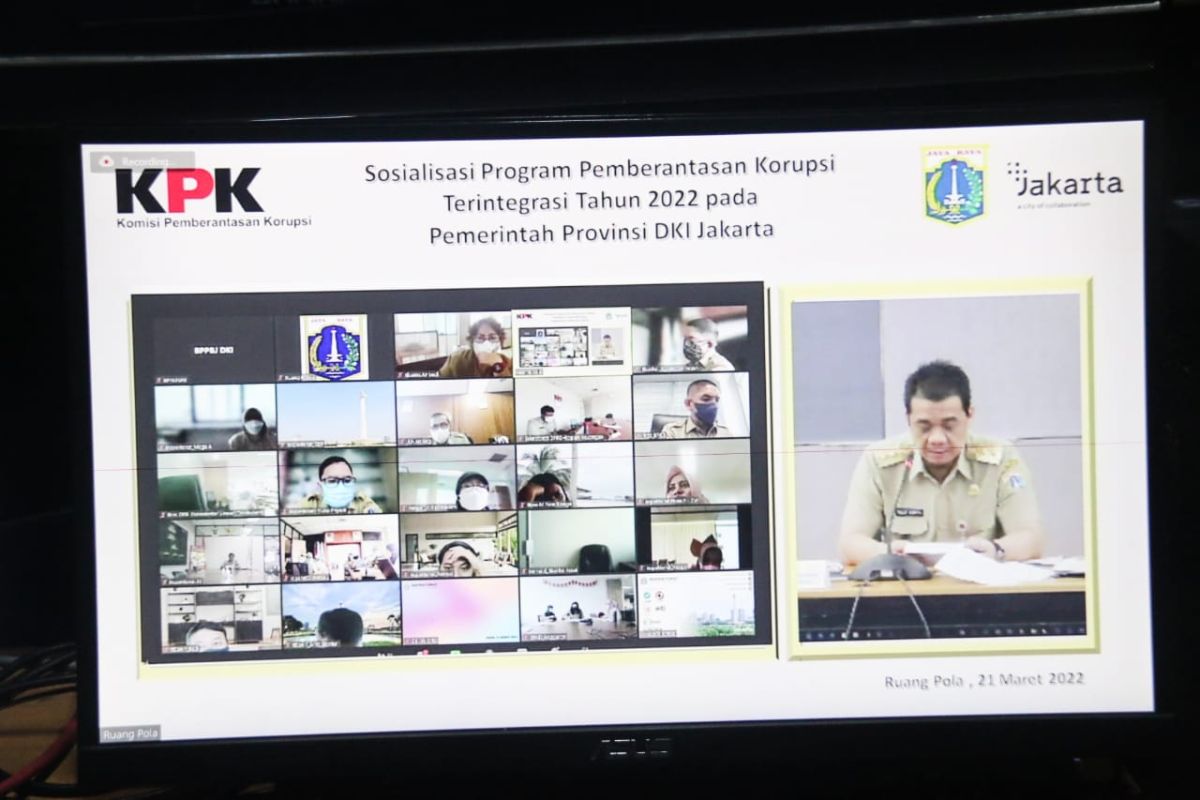 KPK beri skor MCP DKI Jakarta pada 2021 sebesar 90,01 persen