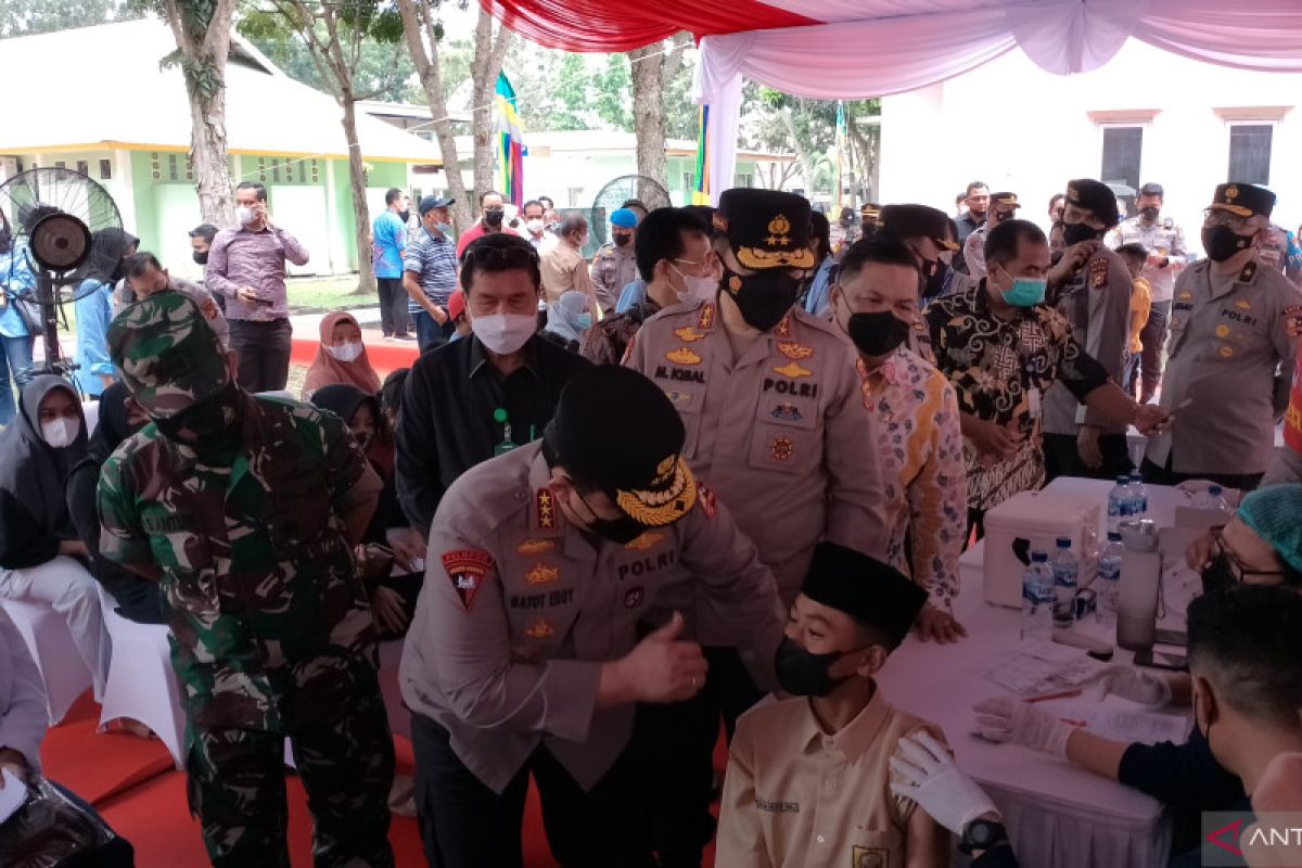Tinjau vaksinasi di Pekanbaru, Wakapolri: Jangan euforia walaupun sudah vaksin
