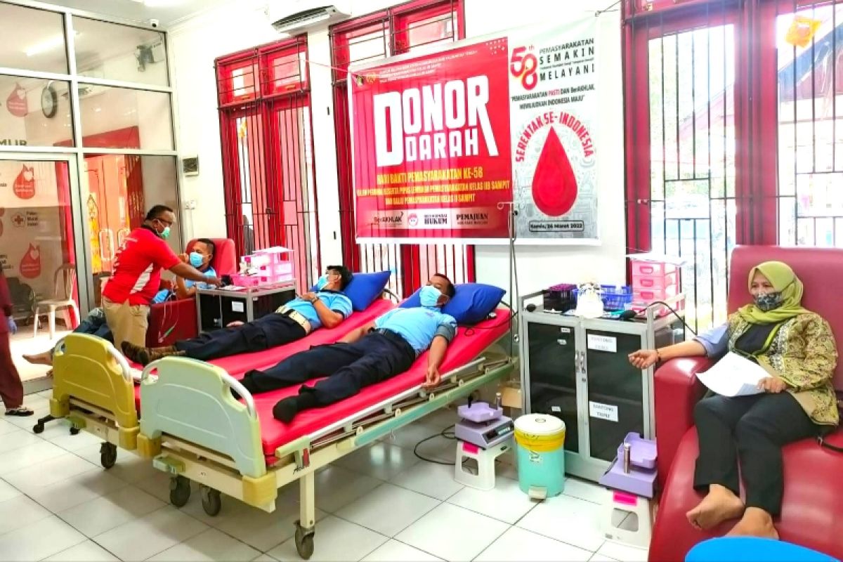 Lapas Sampit bantu pasok darah PMI Kotim