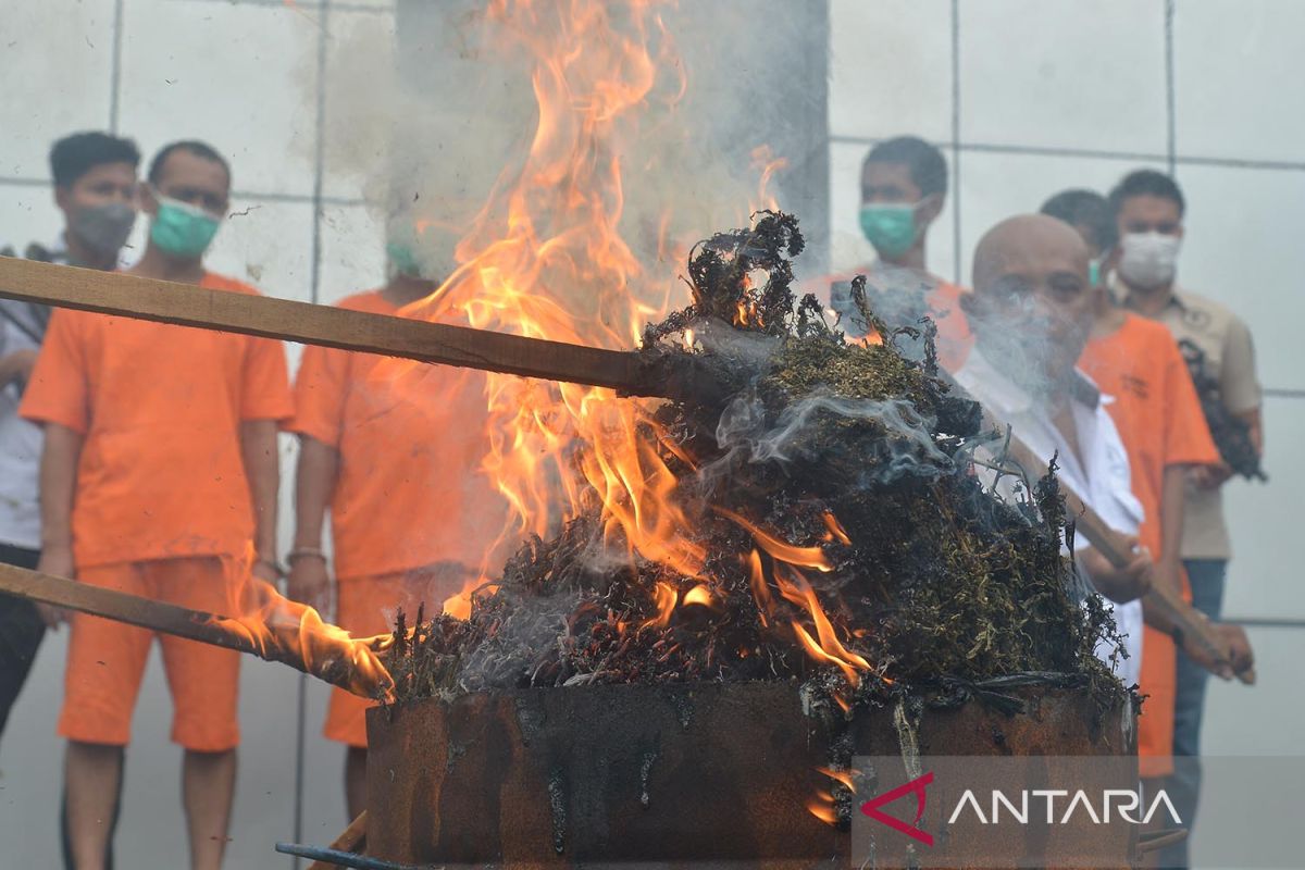 Pemusnahan sabu dan ganja hasil penindakan di Aceh