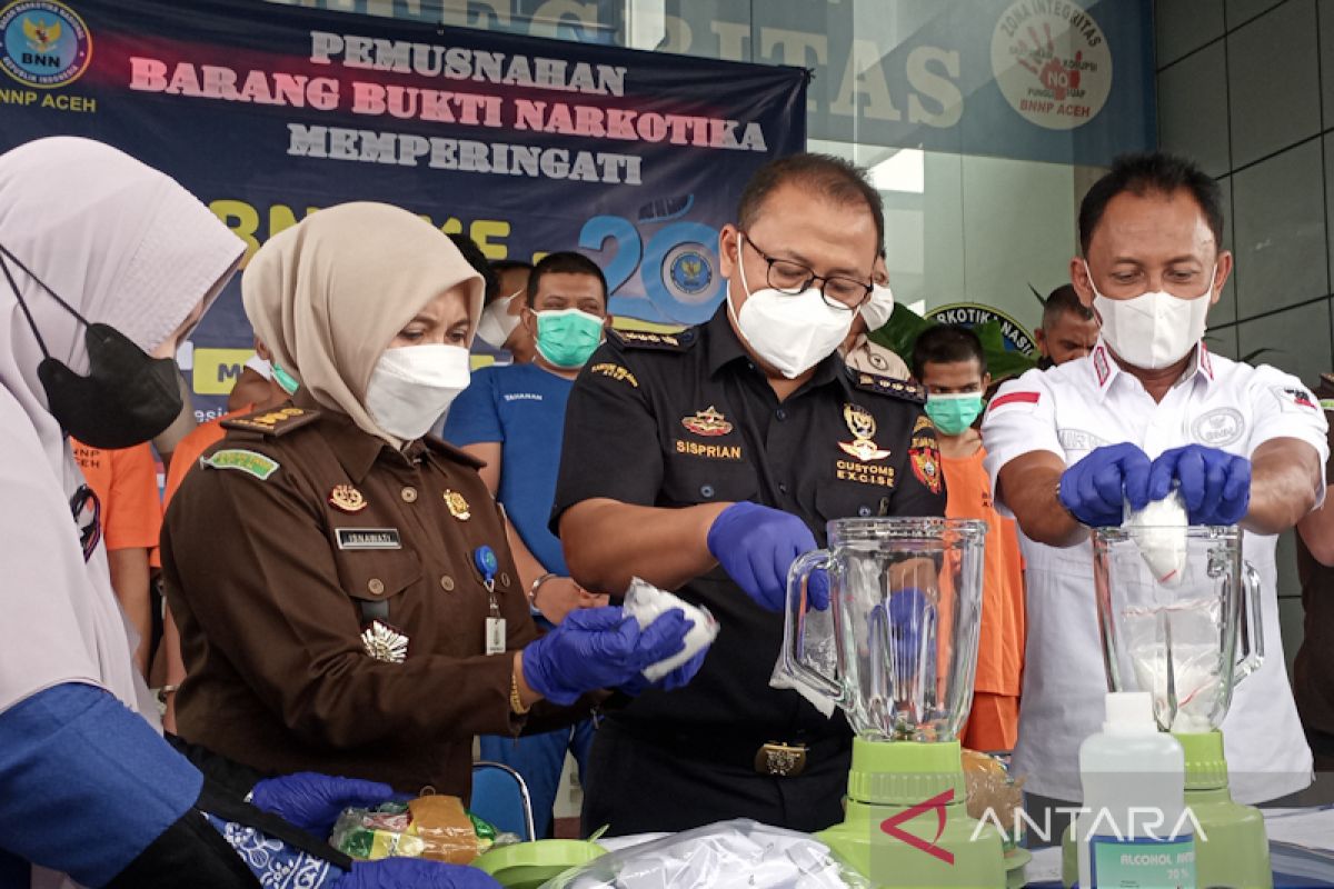 BNN Aceh musnahkan 14,1 kilogram sabu-sabu