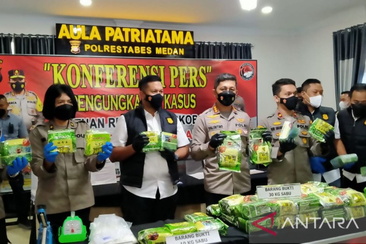 Polrestabes Medan menggagalkan peredaran 58,3 kilogram sabu-sabu