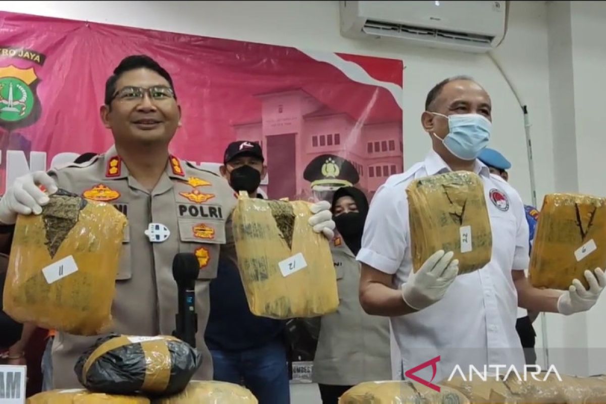 Polres Metro Jakarta Timur amankan 48 kg ganja kiriman dari Medan