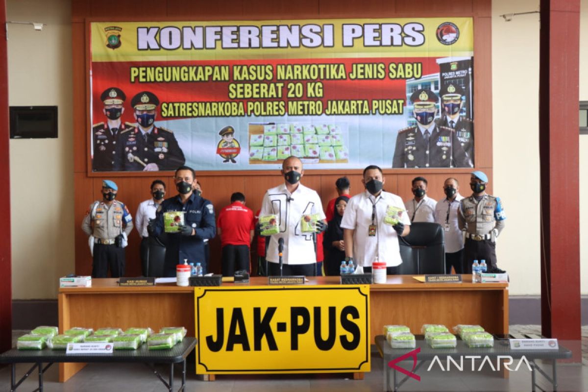 Polisi gagalkan peredaran 20,9 kg sabu jaringan Asia Tenggara