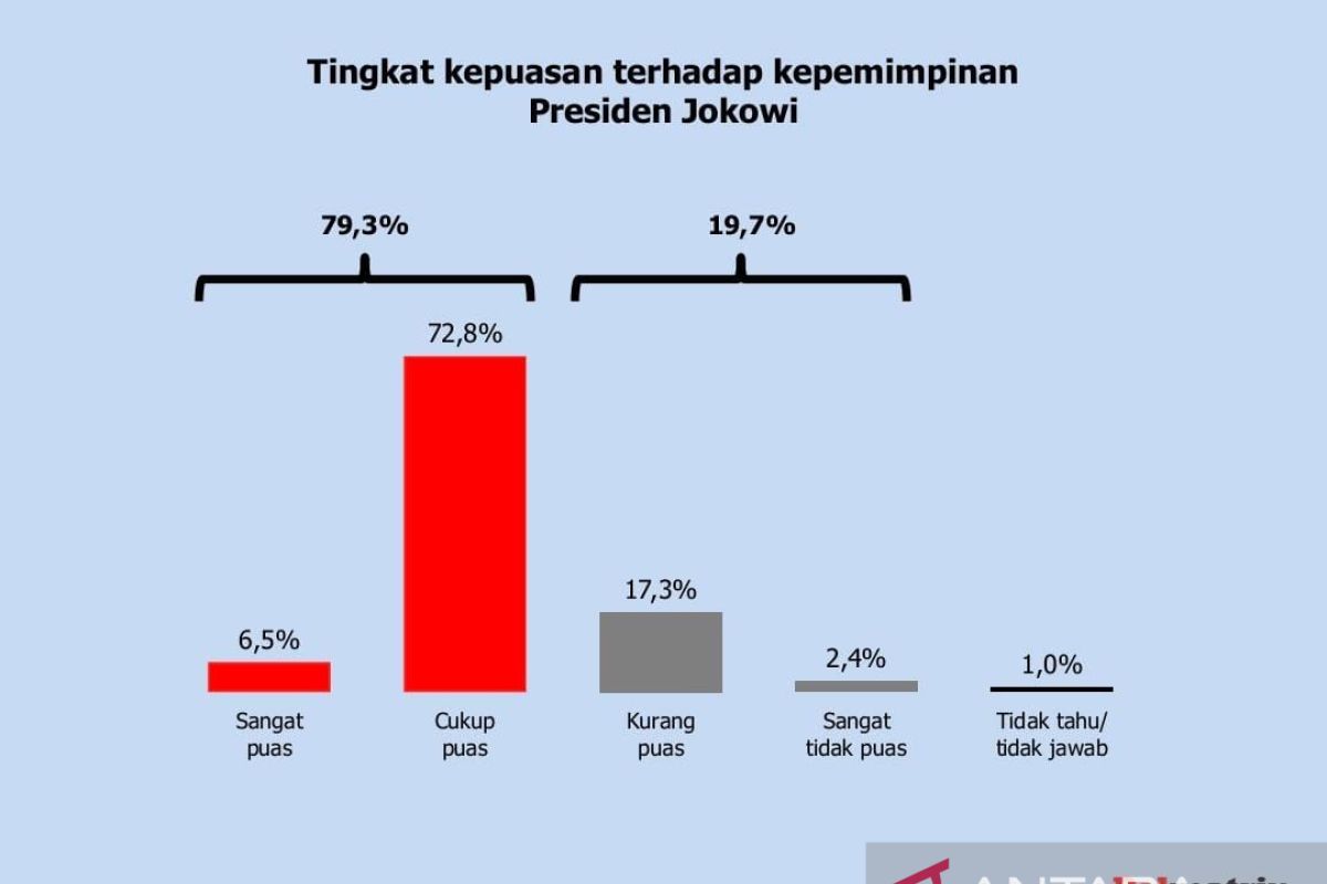 Survei: Sebanyak 79,3 persen publik puas kinerja Presiden Jokowi