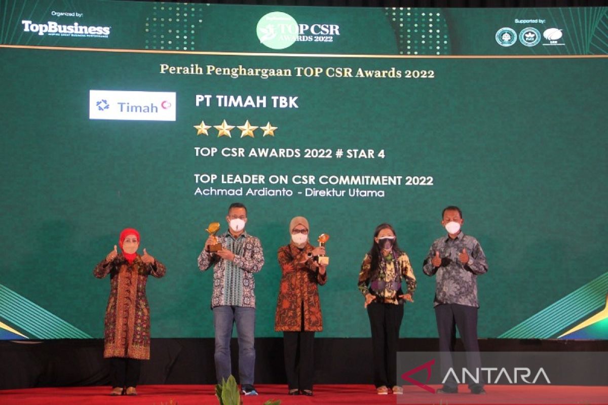 PT Timah Tbk raih  Dua Penghargaan Ajang TOP CSR Awards 2022