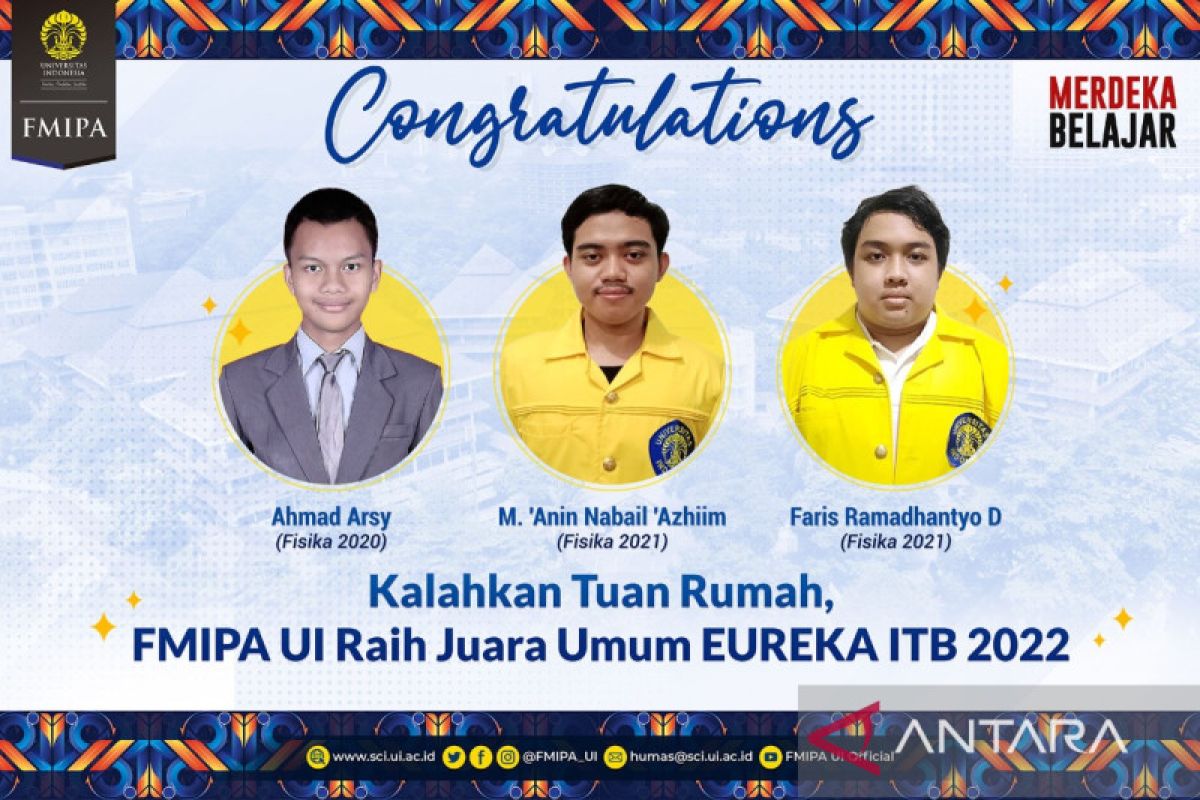 FMIPA UI raih juara umum EUREKA ITB 2022