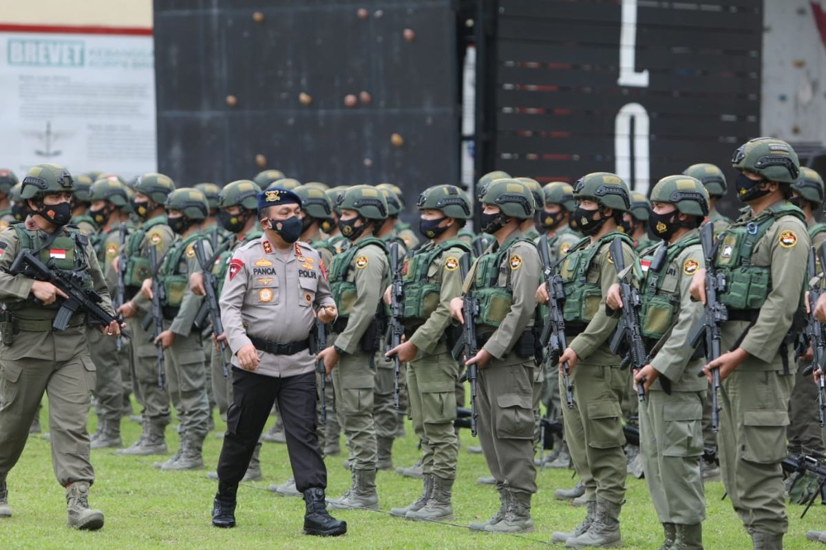 205 personel Brimob Polda Sumut pulang dari tugas di Papua