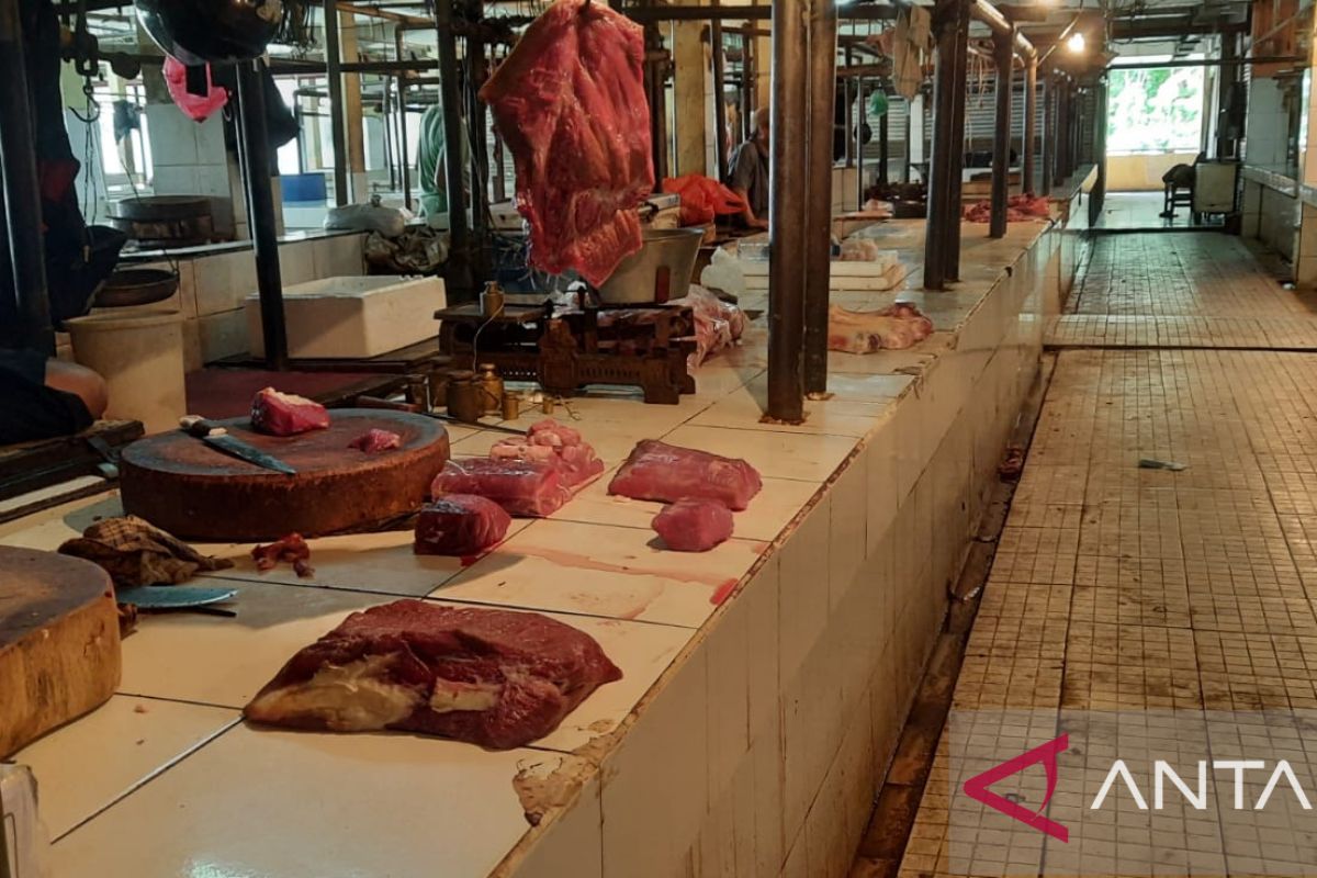 Harga daging di Pasar Kramat Jati naik Rp15.000 saat awal Ramadhan