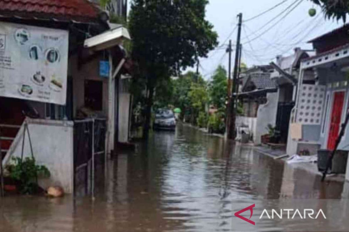 Dua lokasi tergenang banjir di Kabupaten Bekasi akibat hujan deras