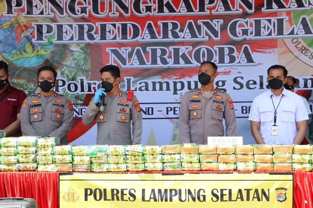 Polres Lampung Selatan gagalkan peredaran sabu 114 kg