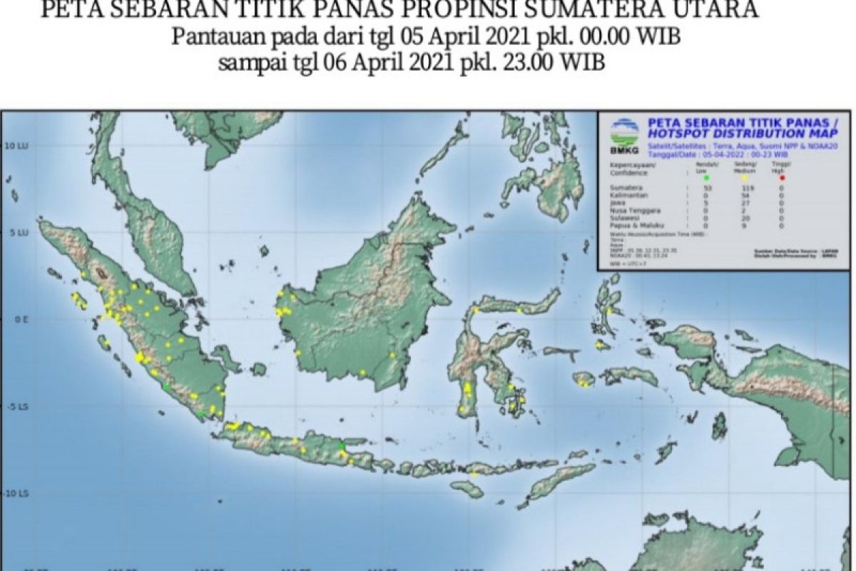 BMKG: Terpantau 15 titik panas di wilayah Sumatera Utara
