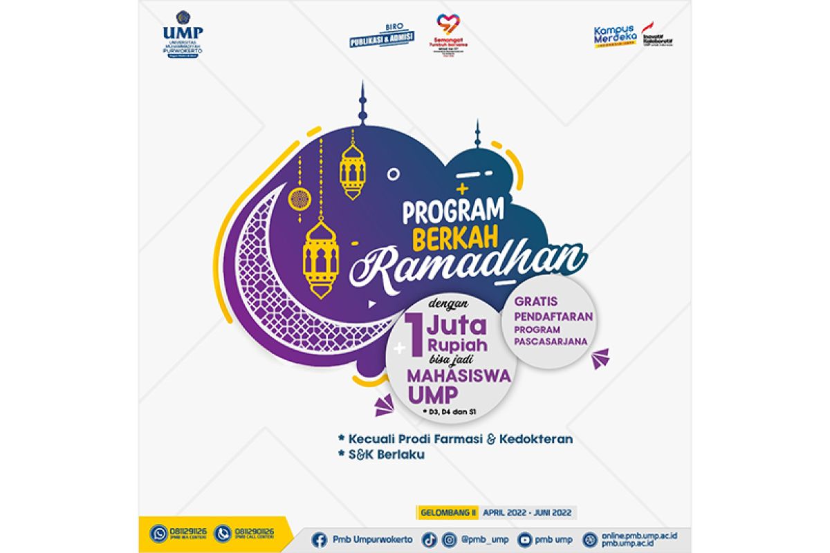 Berkah Ramadhan, dengan Rp1 juta bisa kuliah di UMP