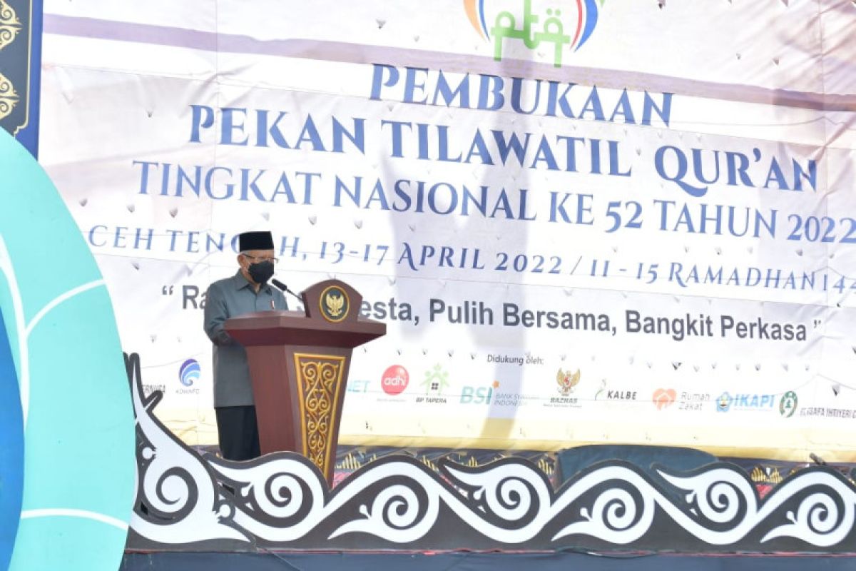 Wapres Ma'ruf Amin buka Pekan Tilawatil Quran RRI di Takengon Aceh