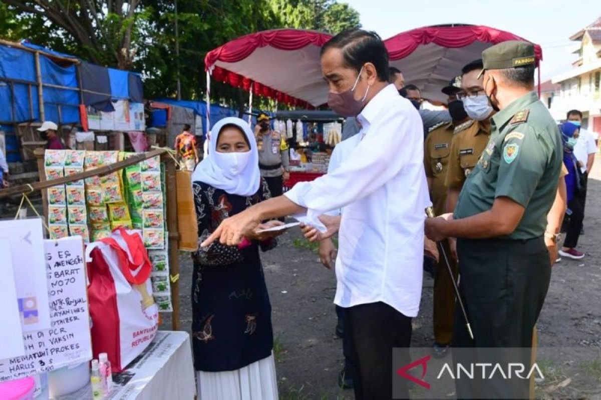 Presiden Jokowi berpesan kepada masyarakat gunakan bansos untuk modal usaha