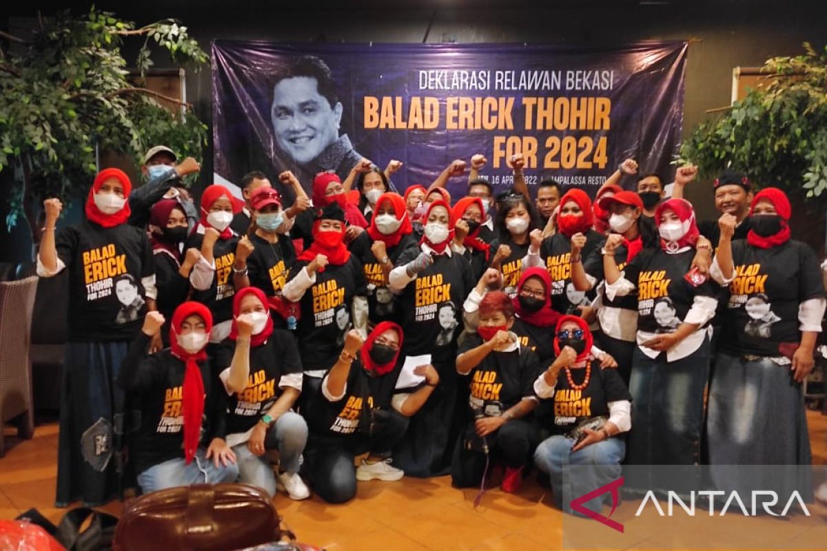 Relawan dukung Erick Thohir maju Pilpres 2024