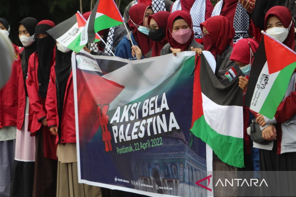 Forum Mahasiswa gelar aksi bela Palestina di Taman Digulis Pontianak