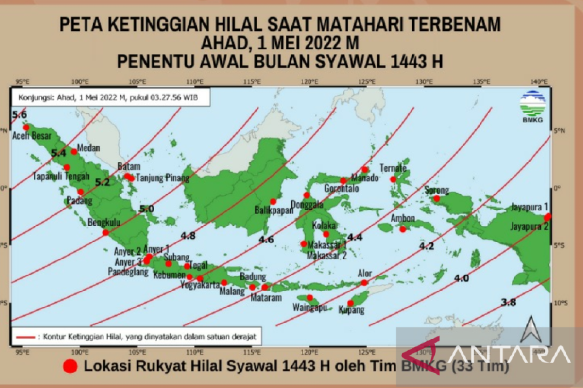 BMKG laksanakan rukyat hilal Syawal 1443 H  pada 1 Mei