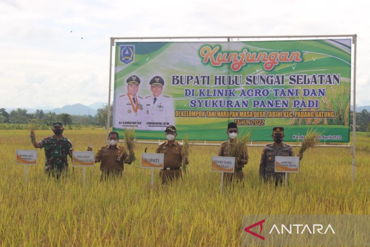 Bupati HSS kunjungi klinik agro tani dan syukuran panen padi