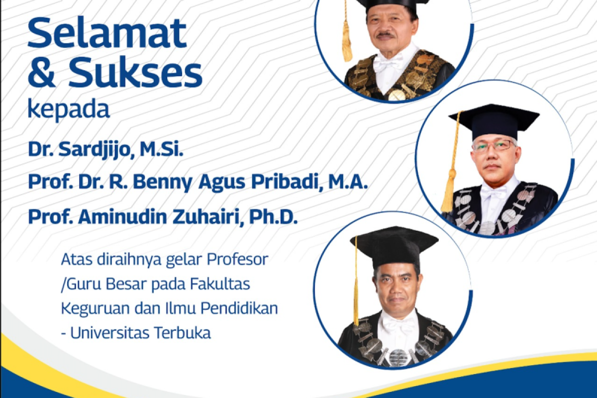 Universitas Terbuka kukuhkan tiga guru besar baru