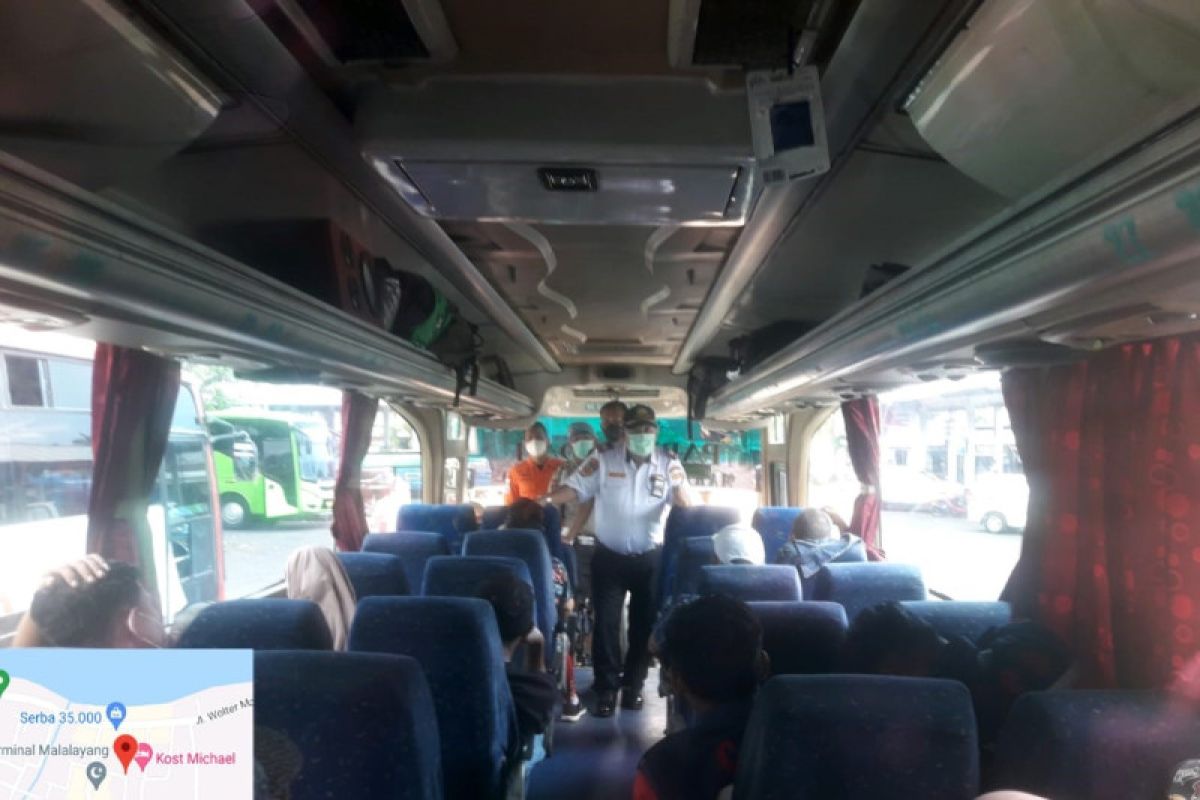 Enam bus angkut pemudik dari Terminal Malalayang Manado tujuan Gorontalo