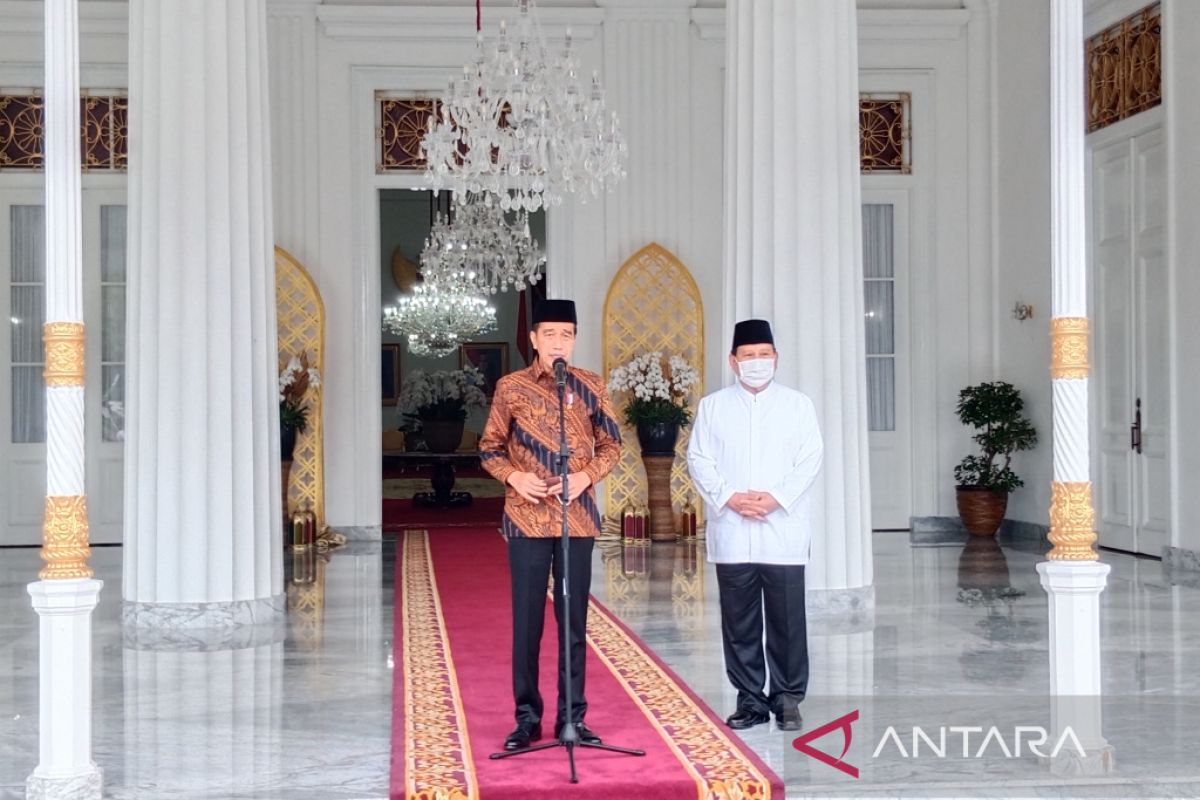 President Jokowi welcomes Minister Subianto's visit to Gedung Agung