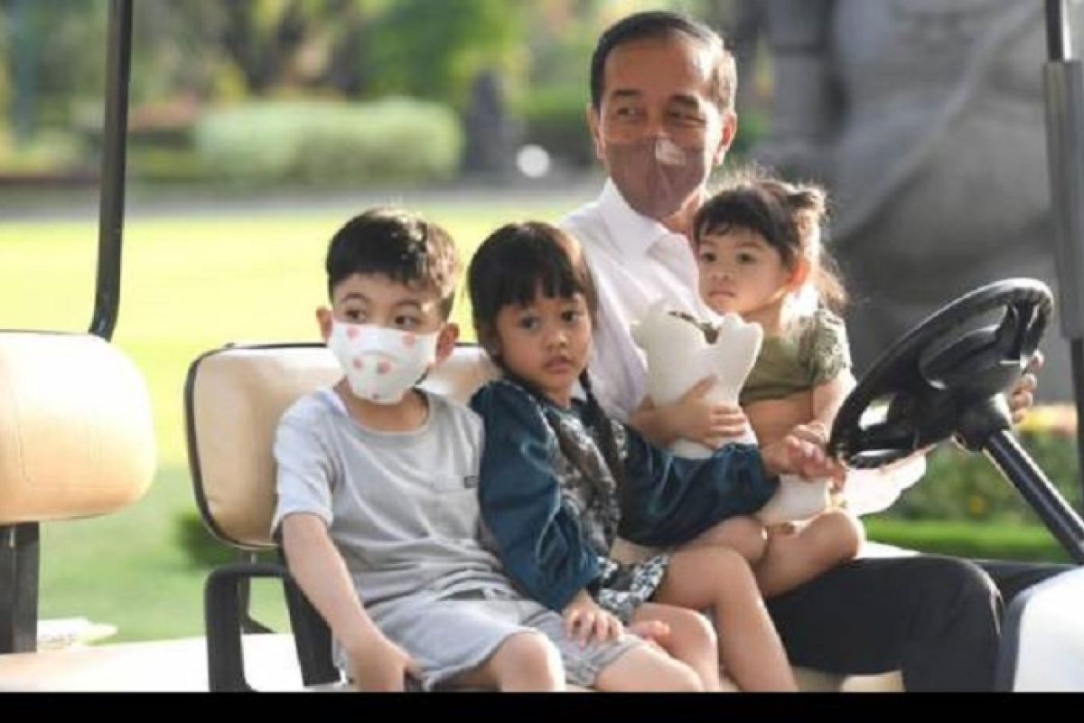Presiden Joko Widodo isi waktu Lebaran dengan bermain bersama cucu-cucu