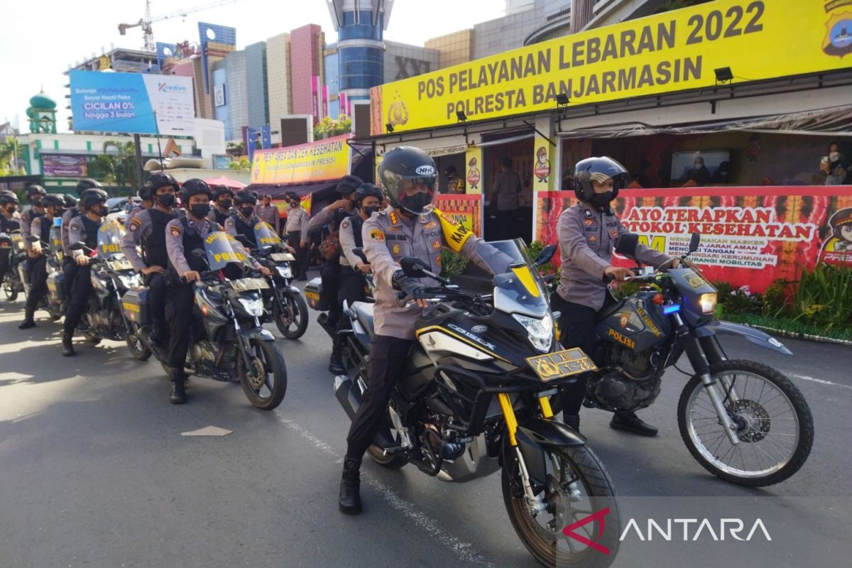 Kapolresta Banjarmasin pimpin patroli jaga kondusivitas libur Lebaran