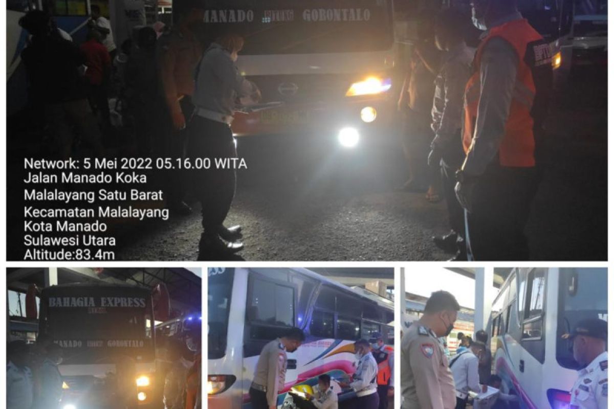 Lima bus berangkat dari Terminal Malalayang tujuan Gorontalo