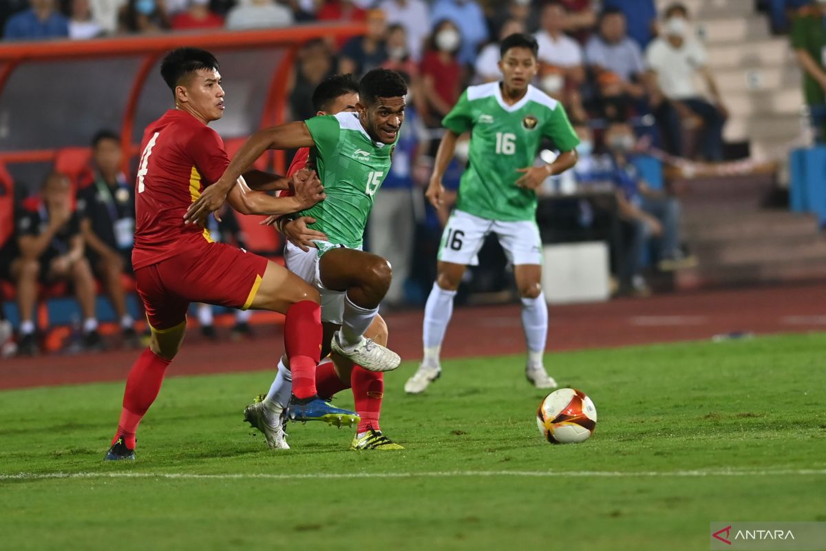 Indonesia kalah 0-3 dari tuan rumah pada laga perdana SEA Games Vietnam